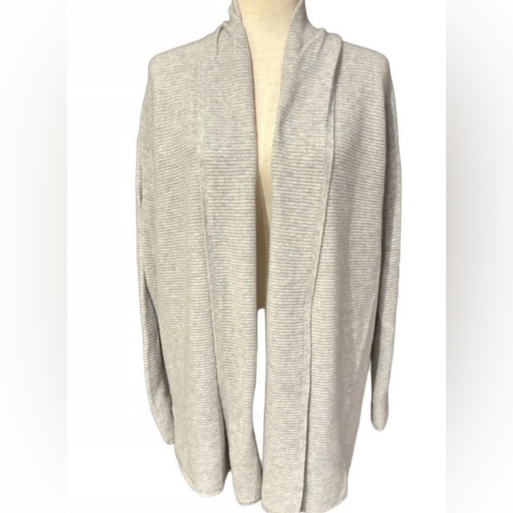 Nordstrom Signature Speckled Gray 100% Cashmere Women's Cardigan Cocoon Sweeter